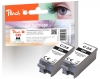 Peach Twin Pack cartouche d'encre noire, compatible avec  Canon PGI-35BK*2, 1509B001*2